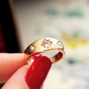 Antique Starred Diamond & Pearl Band Ring