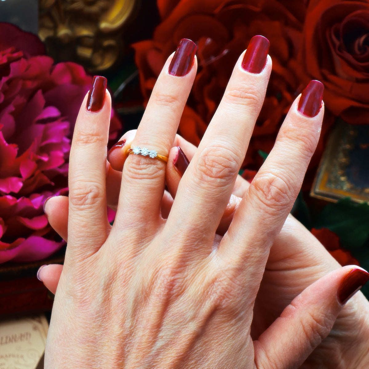 Vintage Diamond Trilogy Engagement Ring