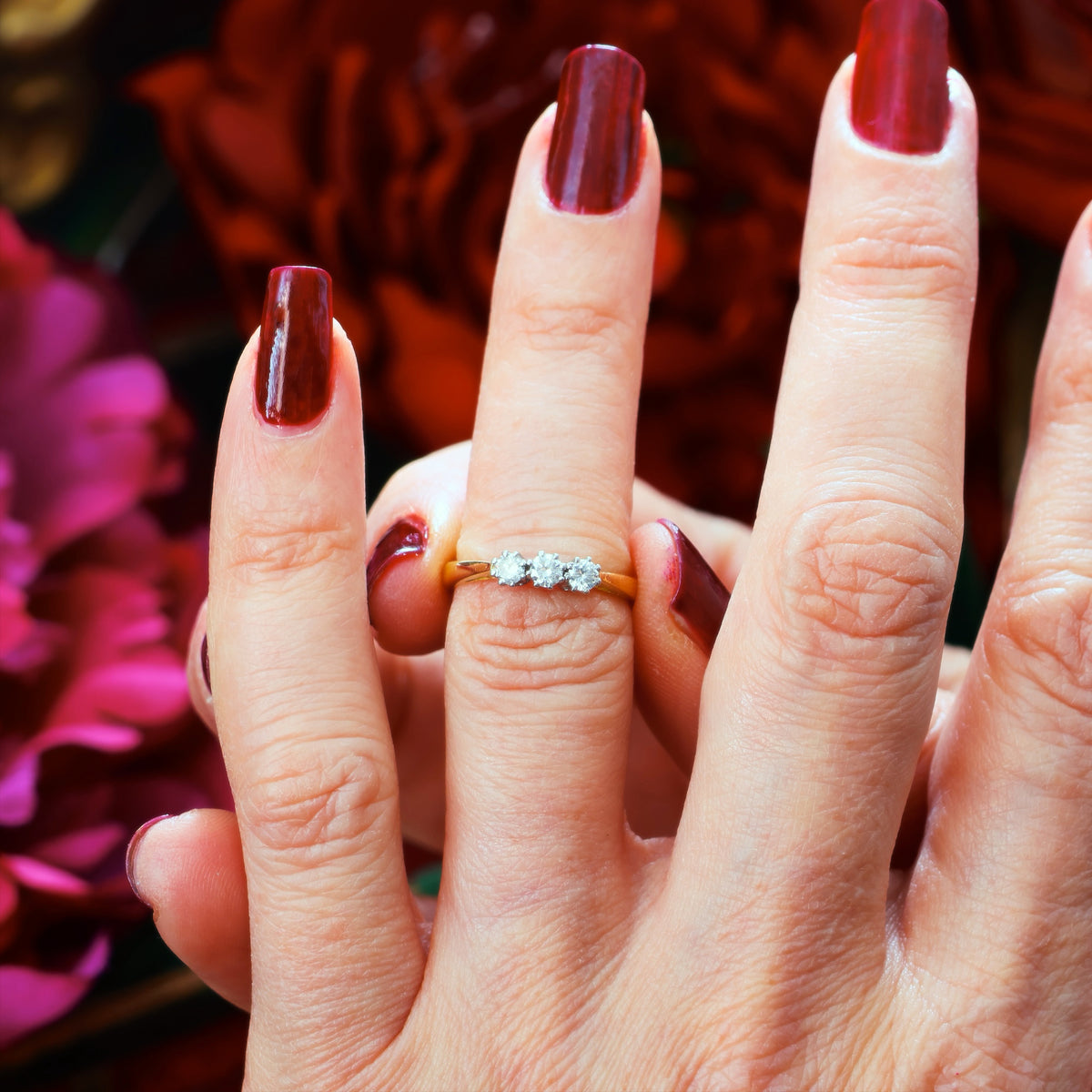 Vintage Diamond Trilogy Engagement Ring