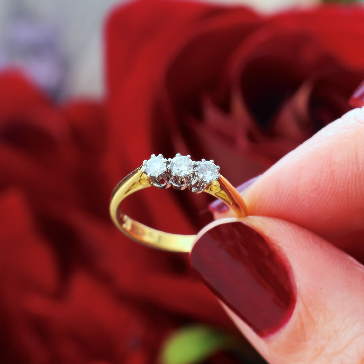 Vintage Diamond Trilogy Engagement Ring