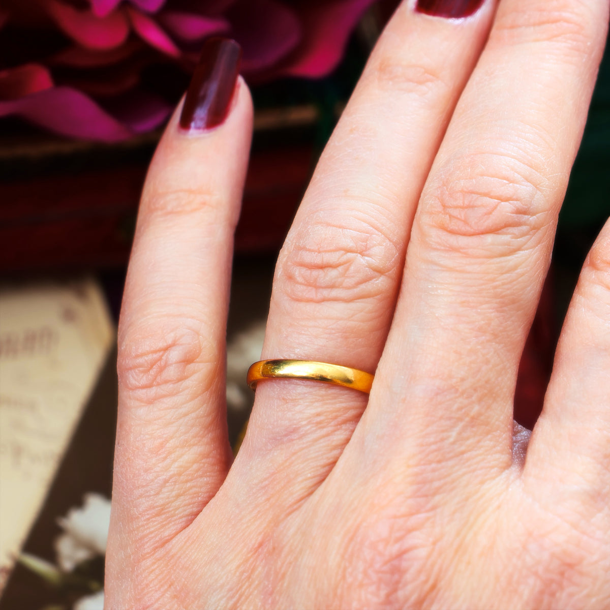 Scarce Date 1868 Victorian 22ct Gold Wedding Ring