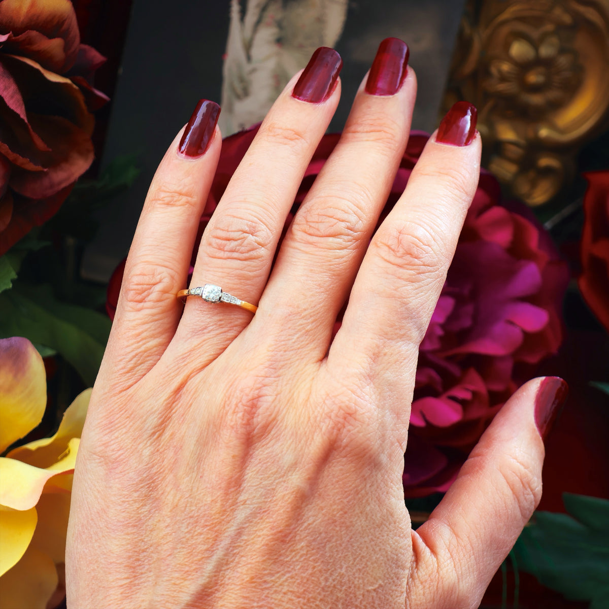 Precious Petite Vintage Diamond Engagement Ring