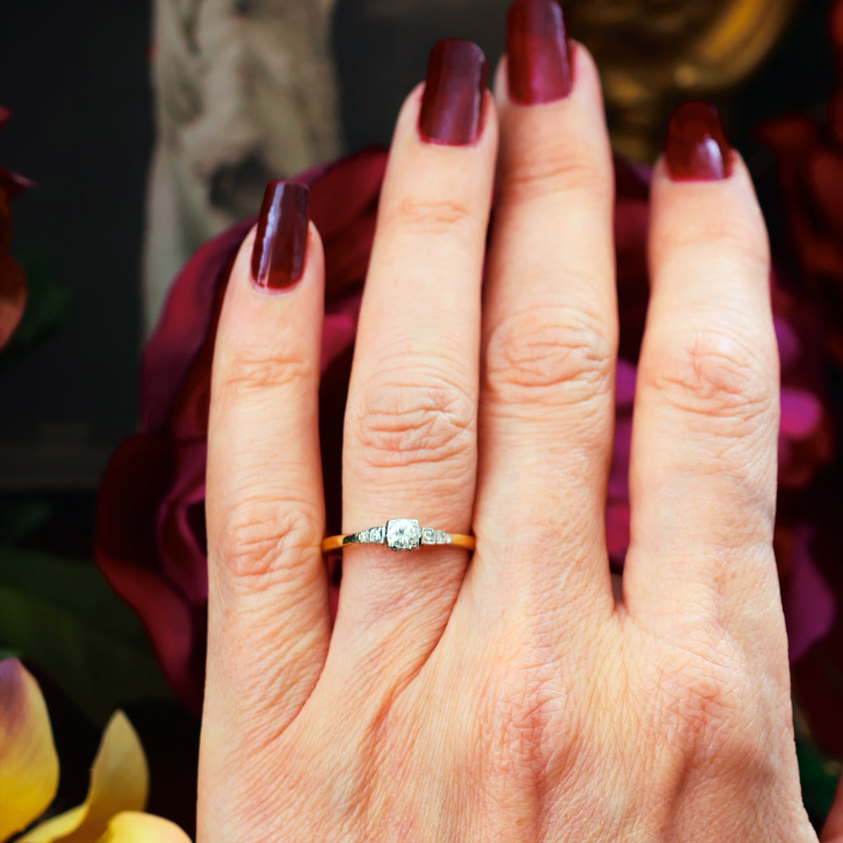 Precious Petite Vintage Diamond Engagement Ring