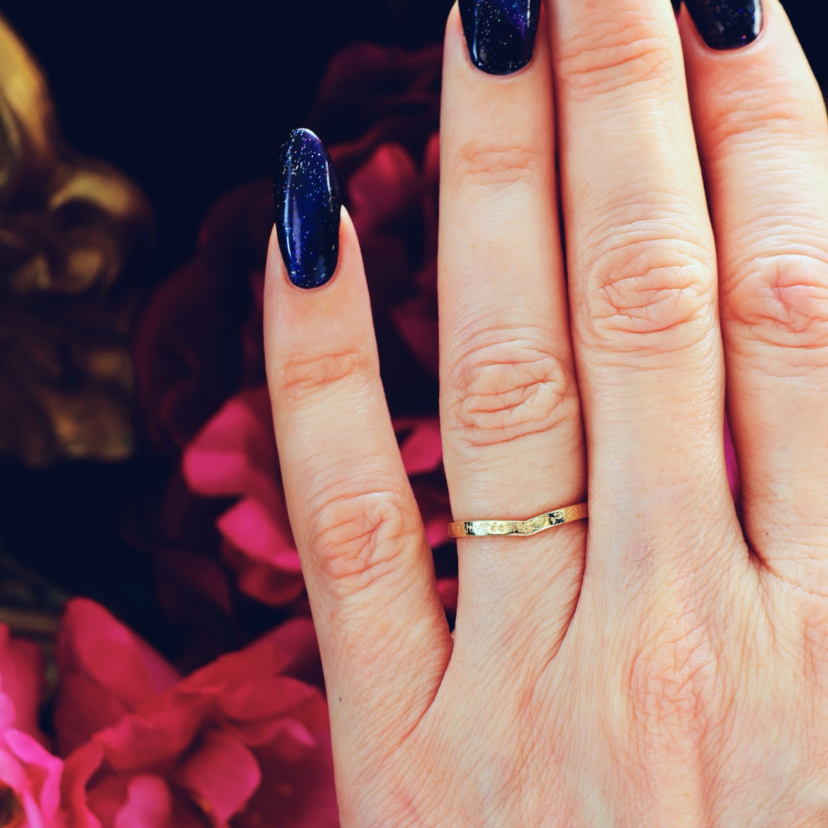 Recycled 9ct Gold Curve Shape Wedding Band