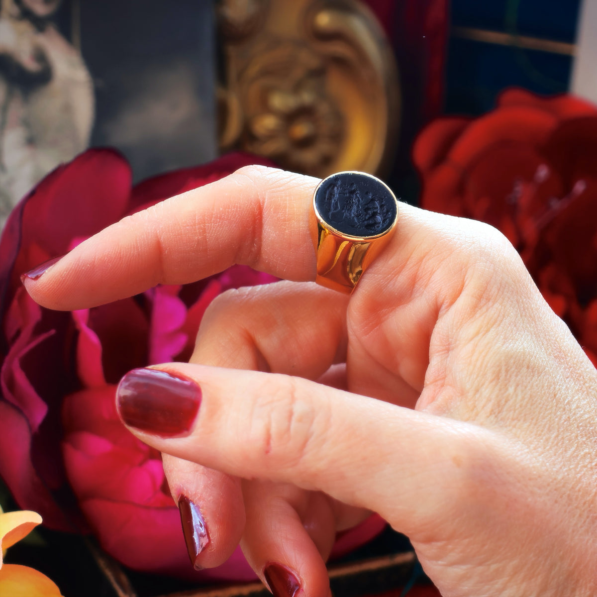 Vintage Recycled Romanesque Intaglio Ring