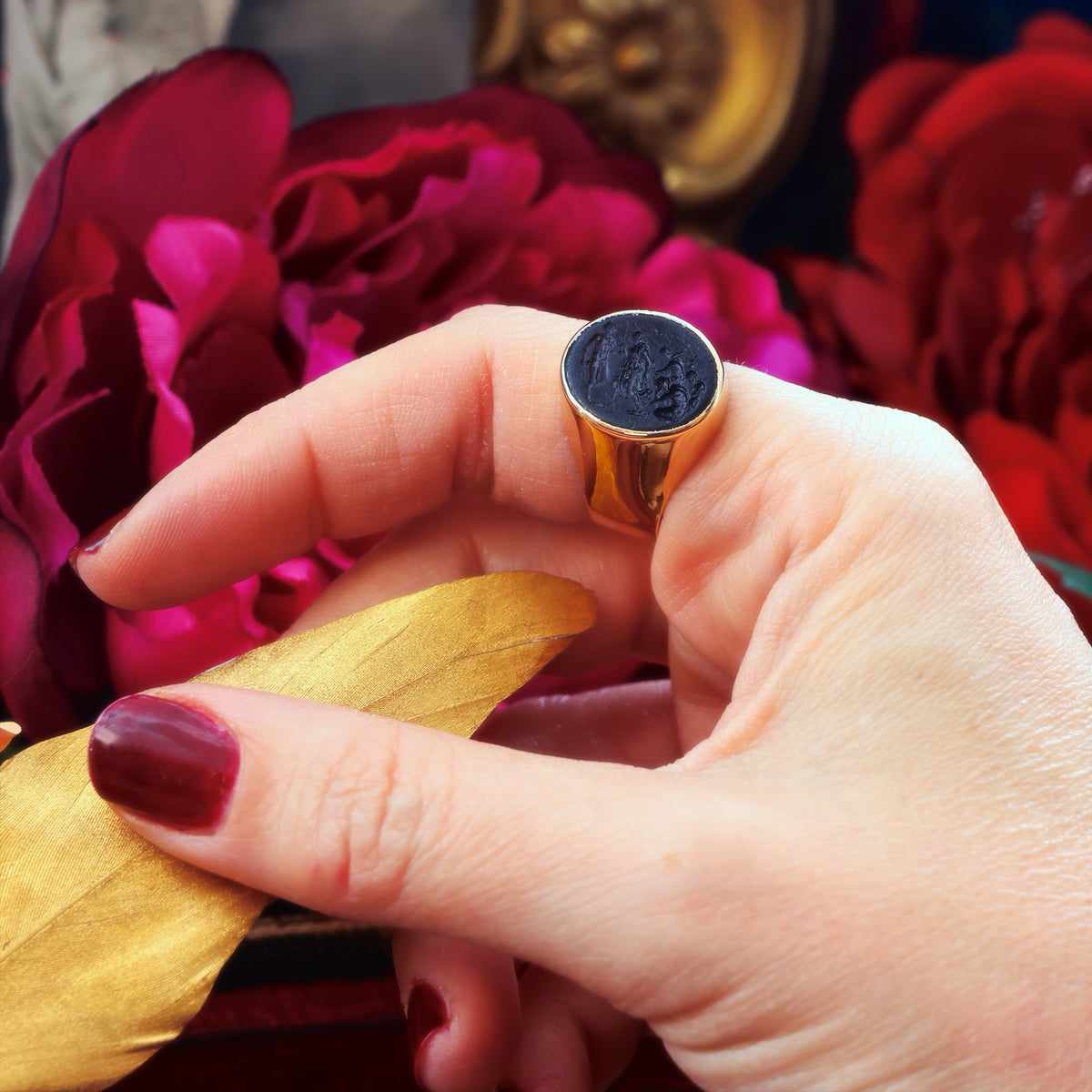 Vintage Recycled Romanesque Intaglio Ring