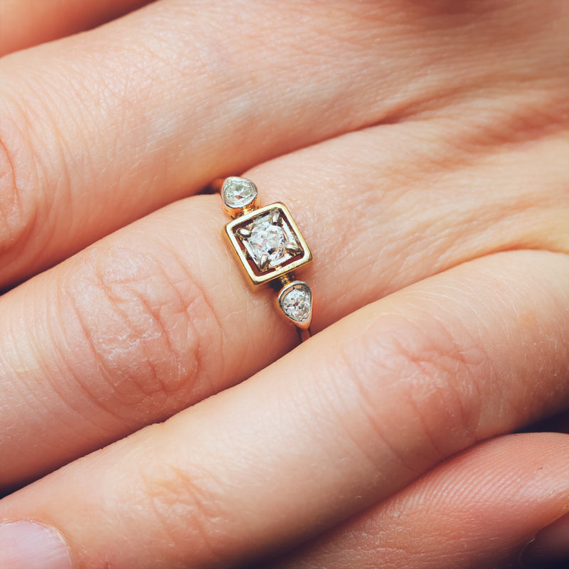 Vintage Diamond Trilogy Engagement Ring
