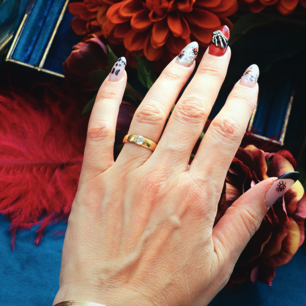 Recycled Antique Hand Cut Diamond Band Ring