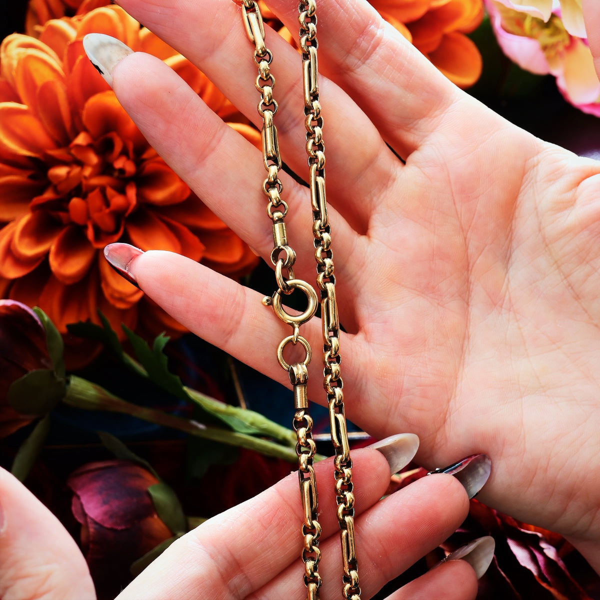 Antique Victorian Silver Gilt Chain Necklace
