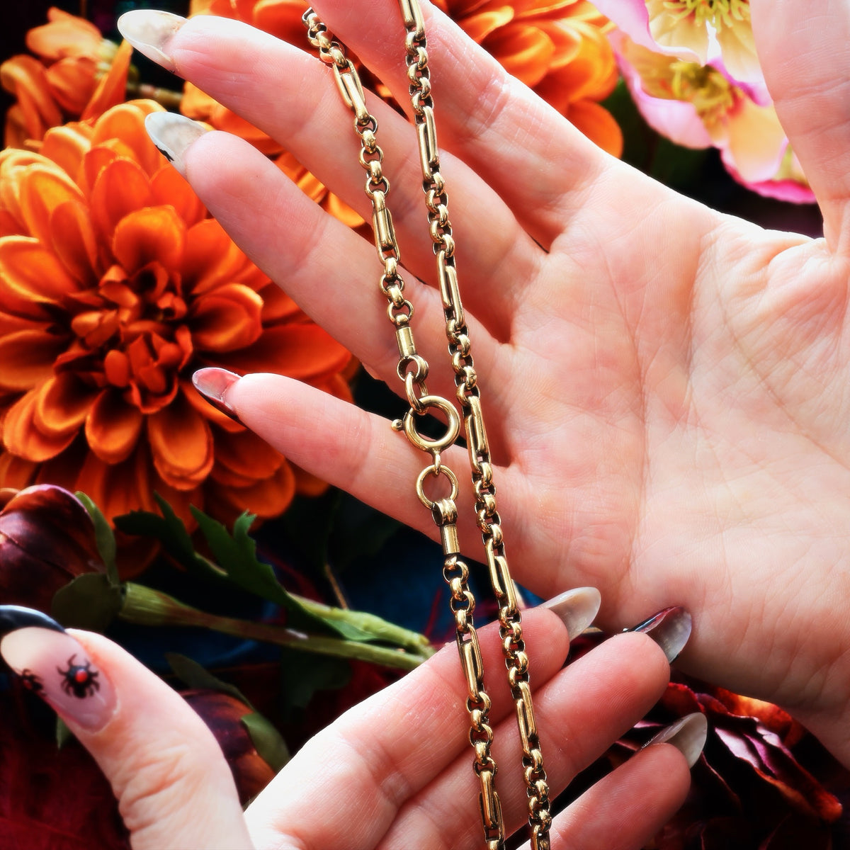Antique Victorian Silver Gilt Chain Necklace