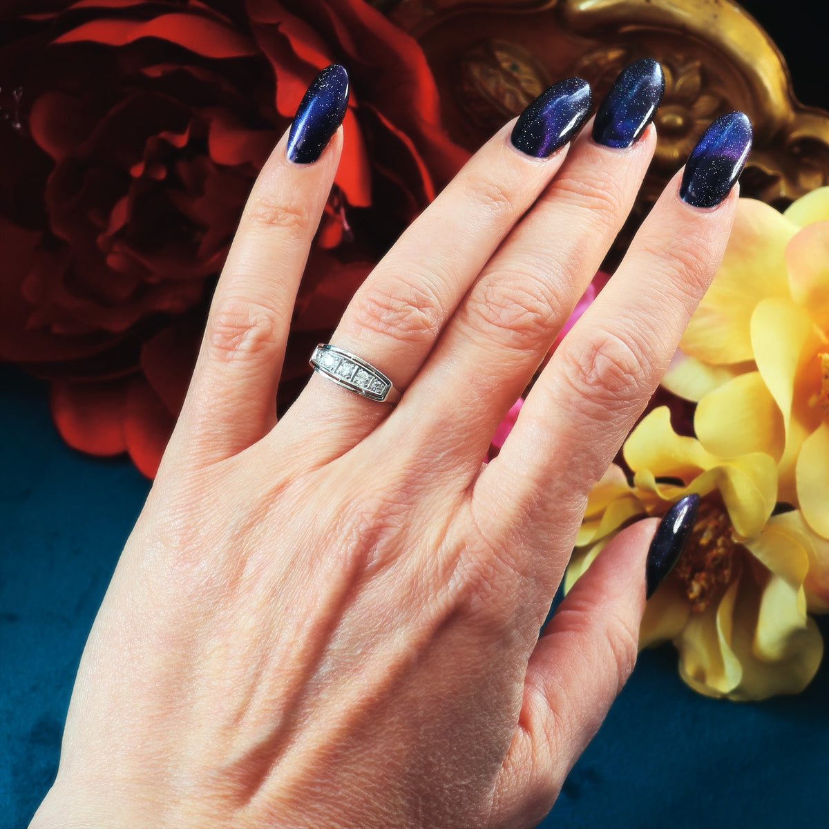 Vintage French Art Deco Platinum Diamond Ring
