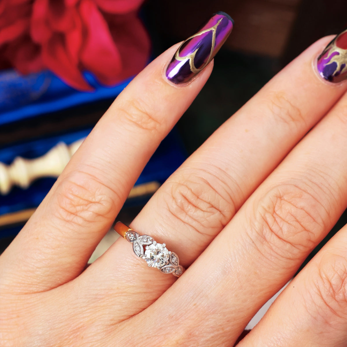Vintage 1950's 0.60ct Diamond Solitaire Engagement Ring