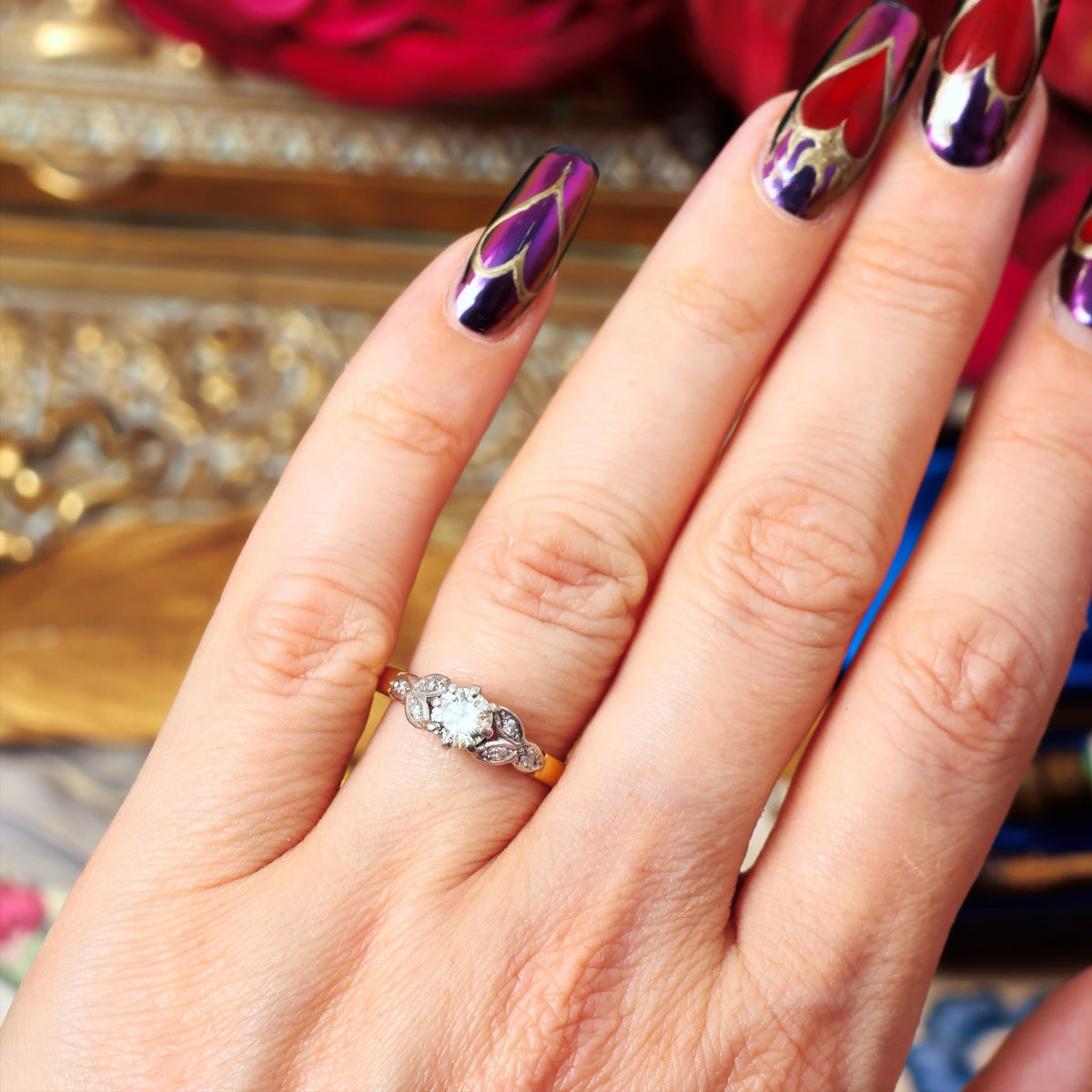 Vintage 1950's 0.60ct Diamond Solitaire Engagement Ring