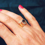 Vintage Modernist 9ct Gold Smokey Quartz Ring