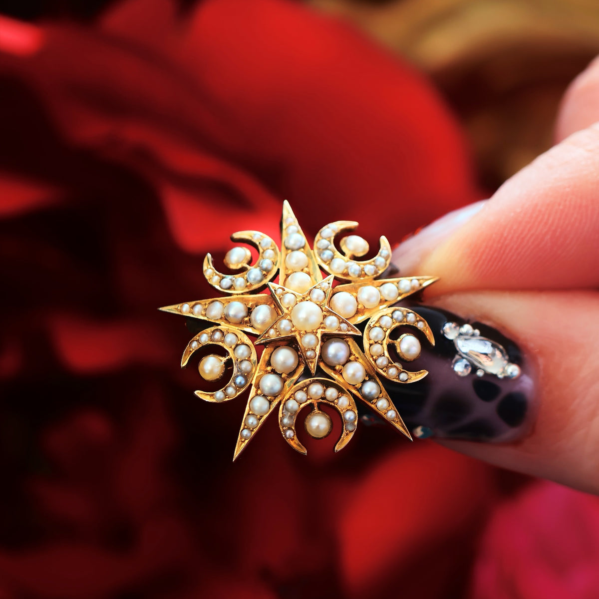 Victorian Seed Pearl Convertible Star Pendant/Brooch