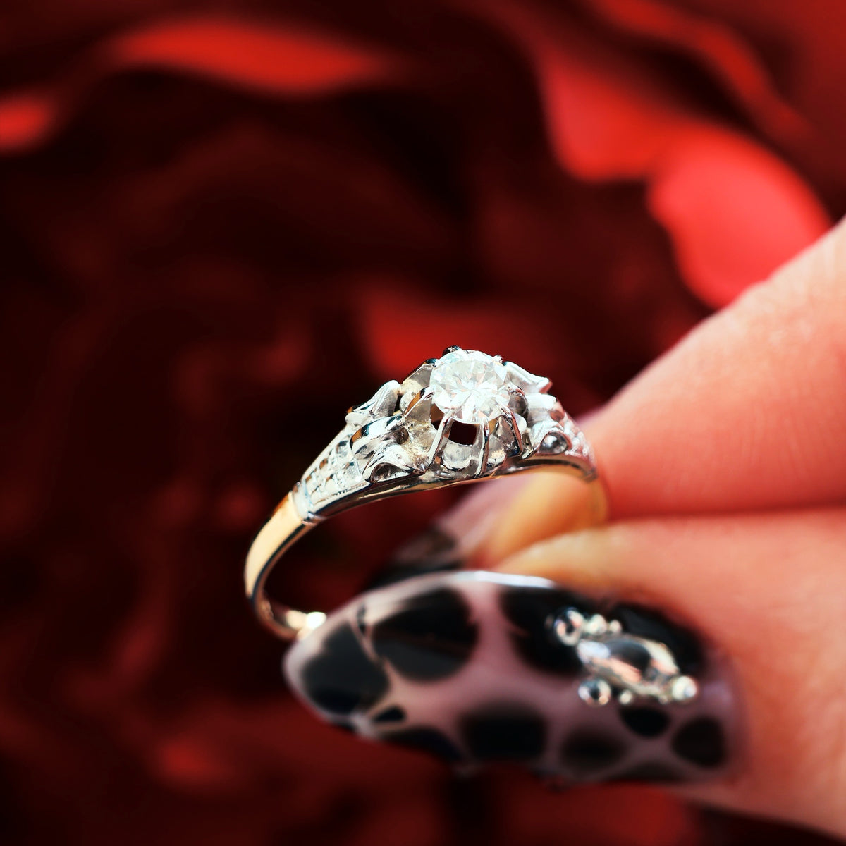 All Original Vintage 1950's Diamond Engagement Ring