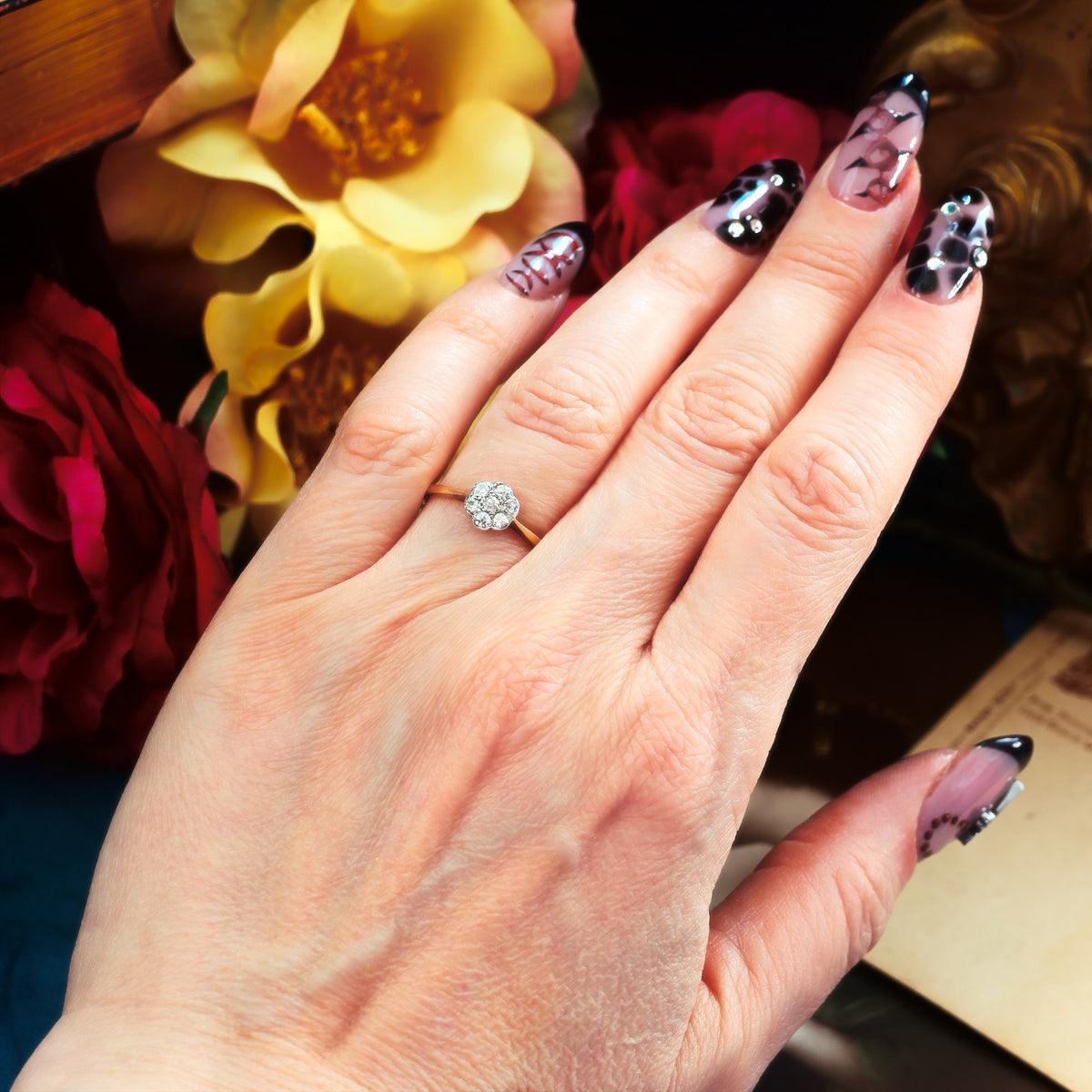 Vintage Diamond Flowerette Cluster Ring