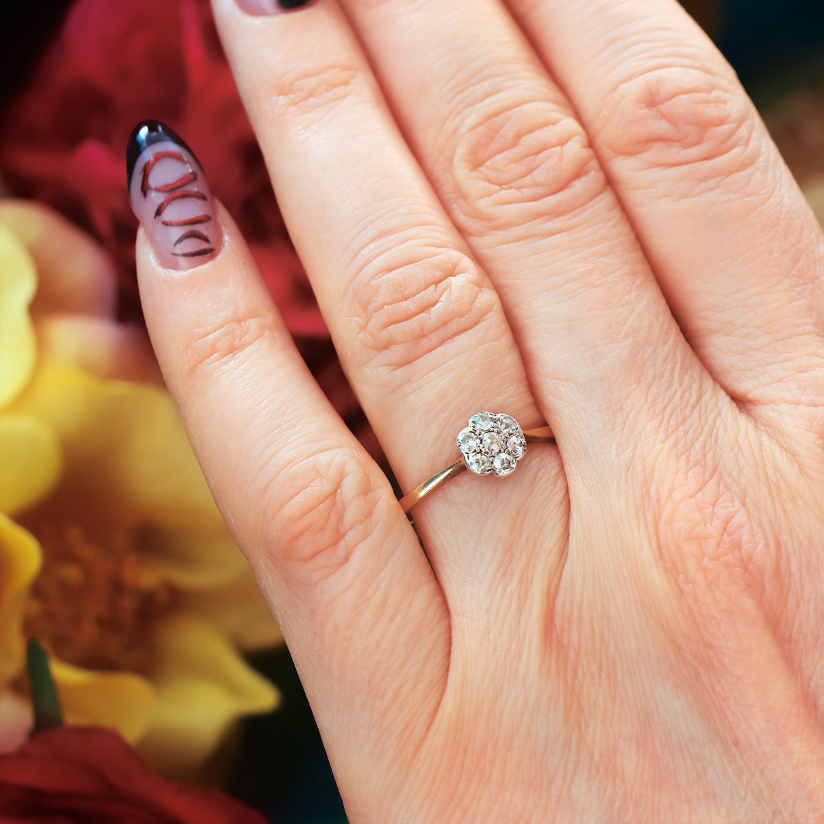 Vintage Diamond Flowerette Cluster Ring