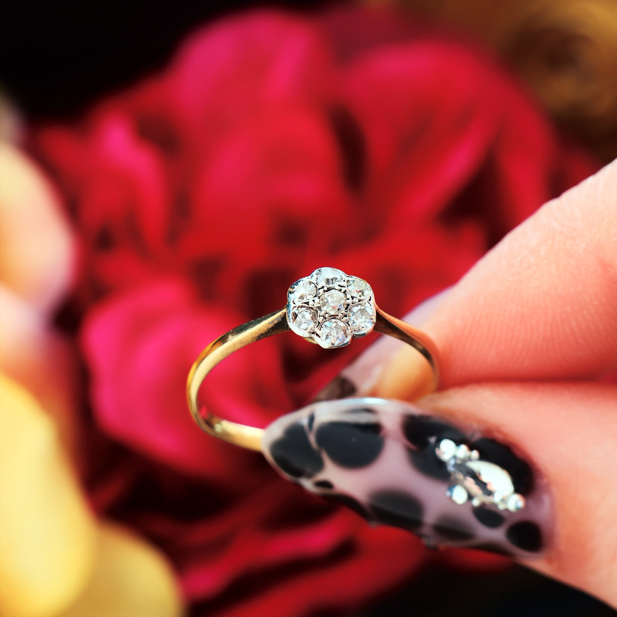 Vintage Diamond Flowerette Cluster Ring