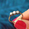 Vintage 1930's 18ct White Gold Diamond Trilogy Ring