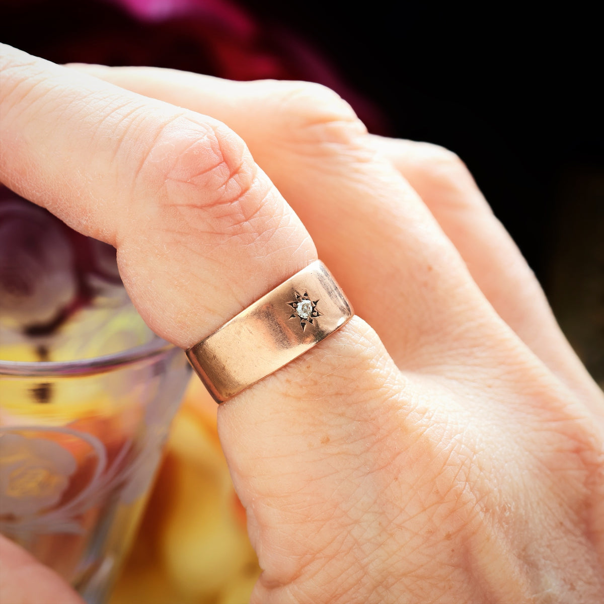 Bless'd Antique Date 1915 Diamond Wedding Ring