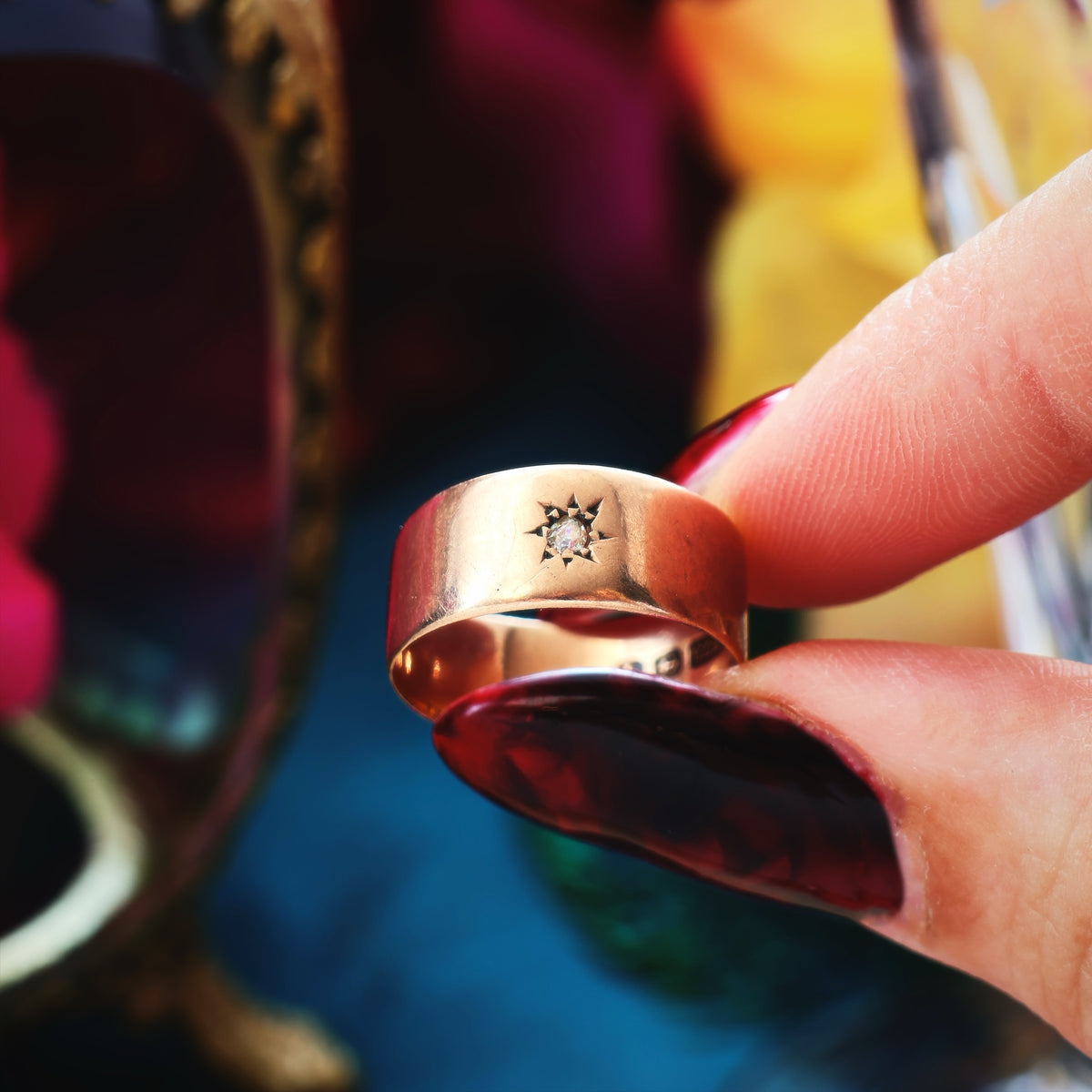 Bless'd Antique Date 1915 Diamond Wedding Ring