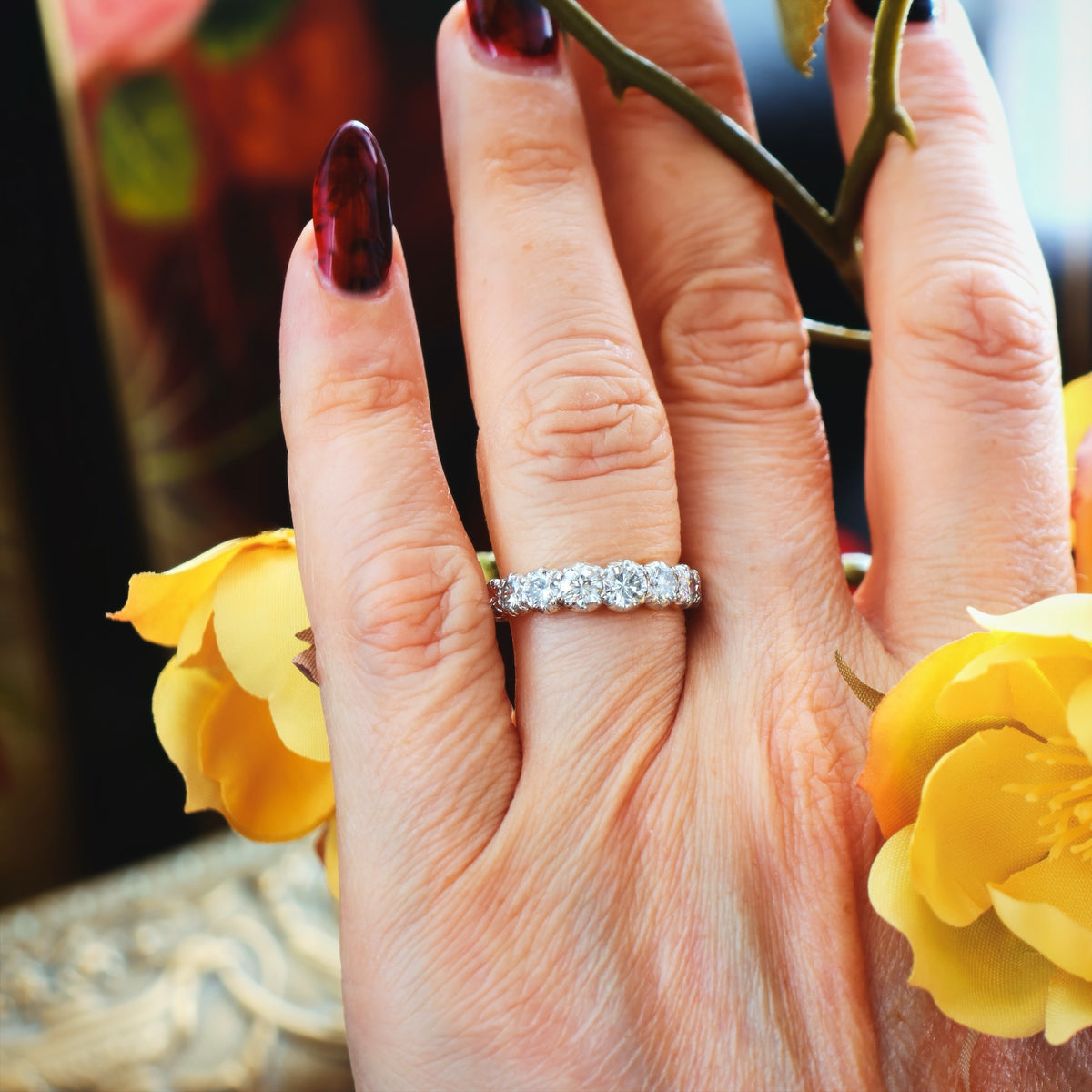 Incredible Georgian Style Diamond 3/4 Eternity Ring