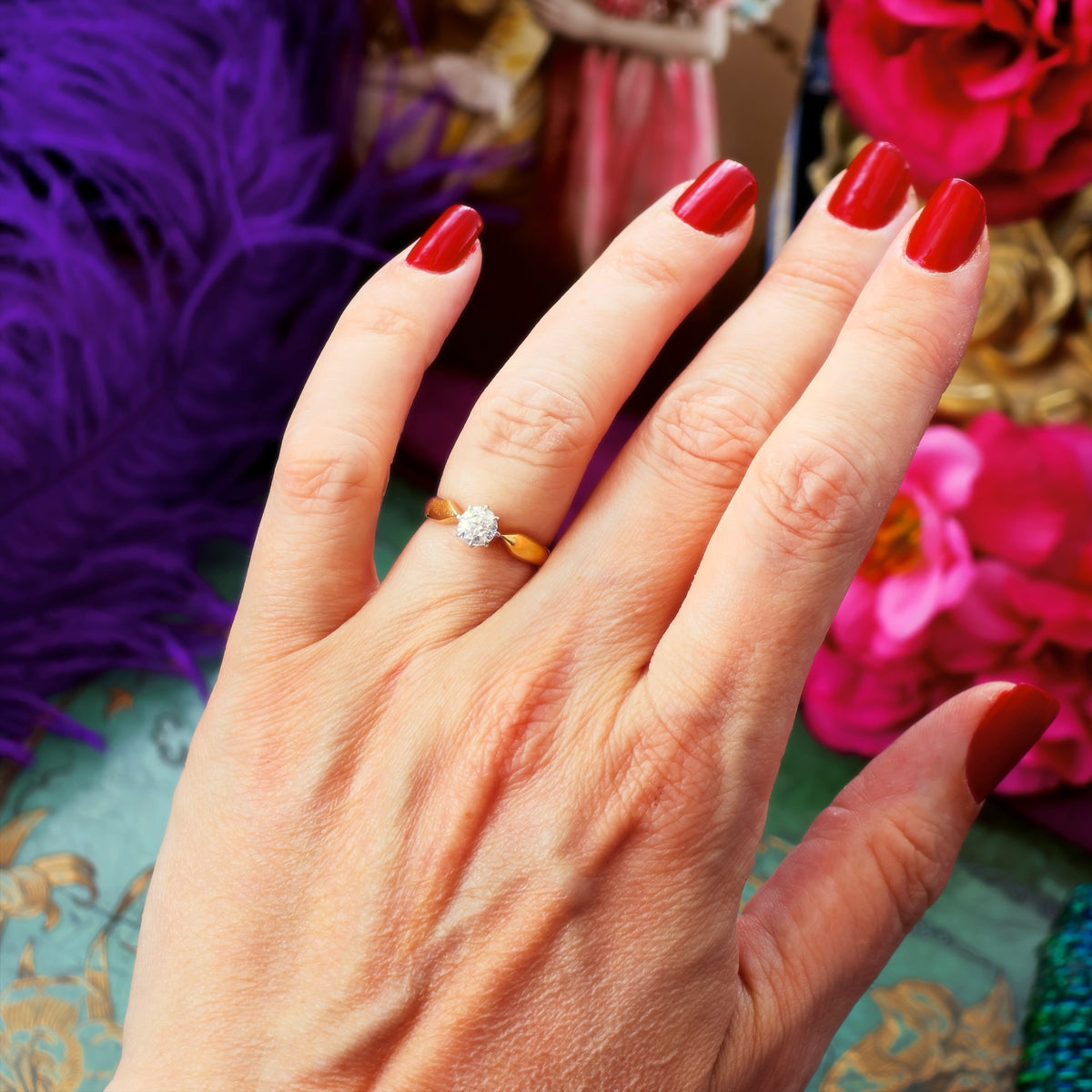 Ethereal Antique 'Tiffany' Style Diamond Engagement Ring
