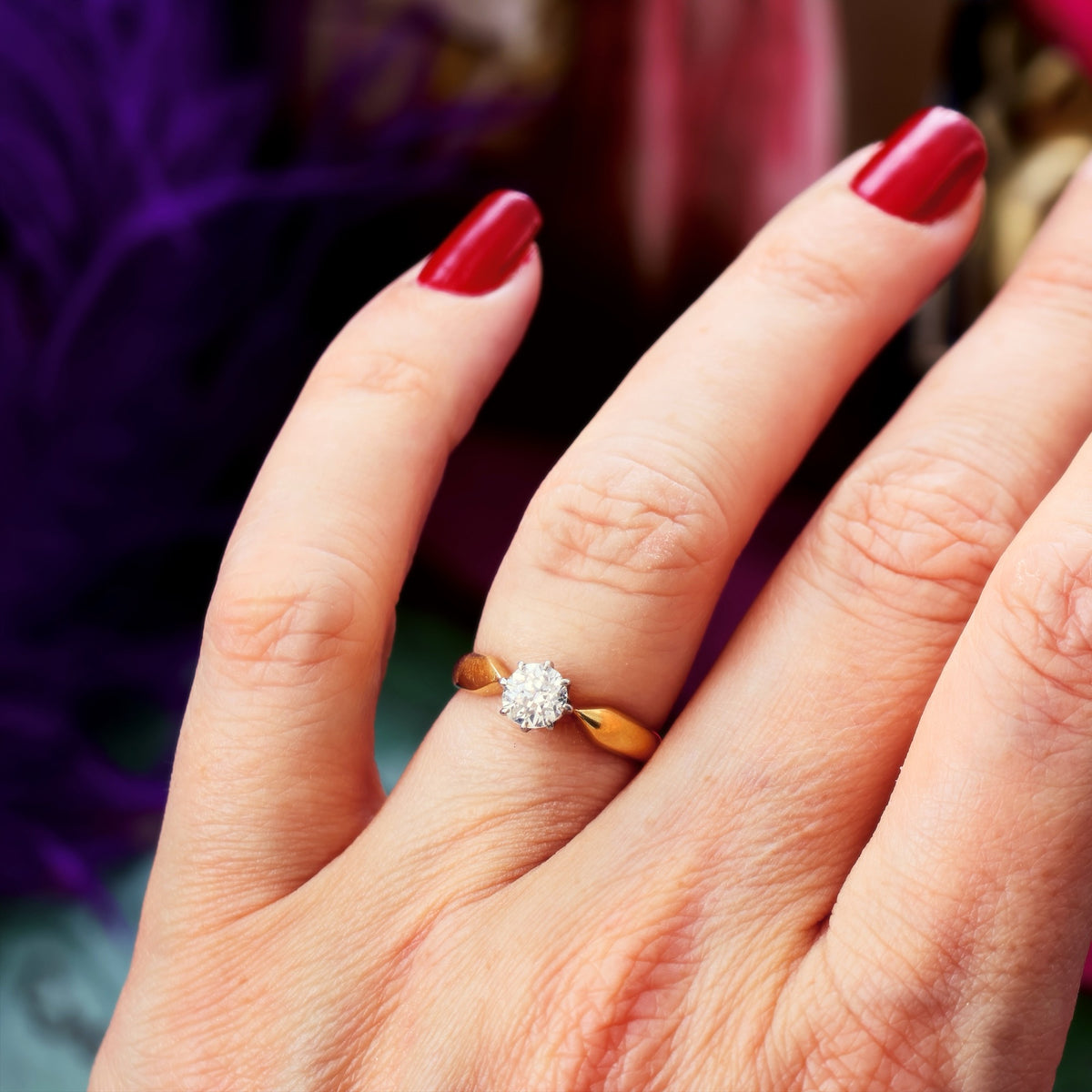 Ethereal Antique 'Tiffany' Style Diamond Engagement Ring