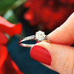 Recycled Vintage Platinum Diamond Engagement Ring