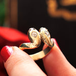 Vintage Double Snake Diamond Mengagement Ring