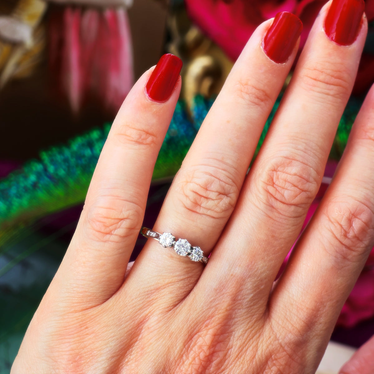 So Pretty! Vintage Trilogy Diamond Engagement Ring