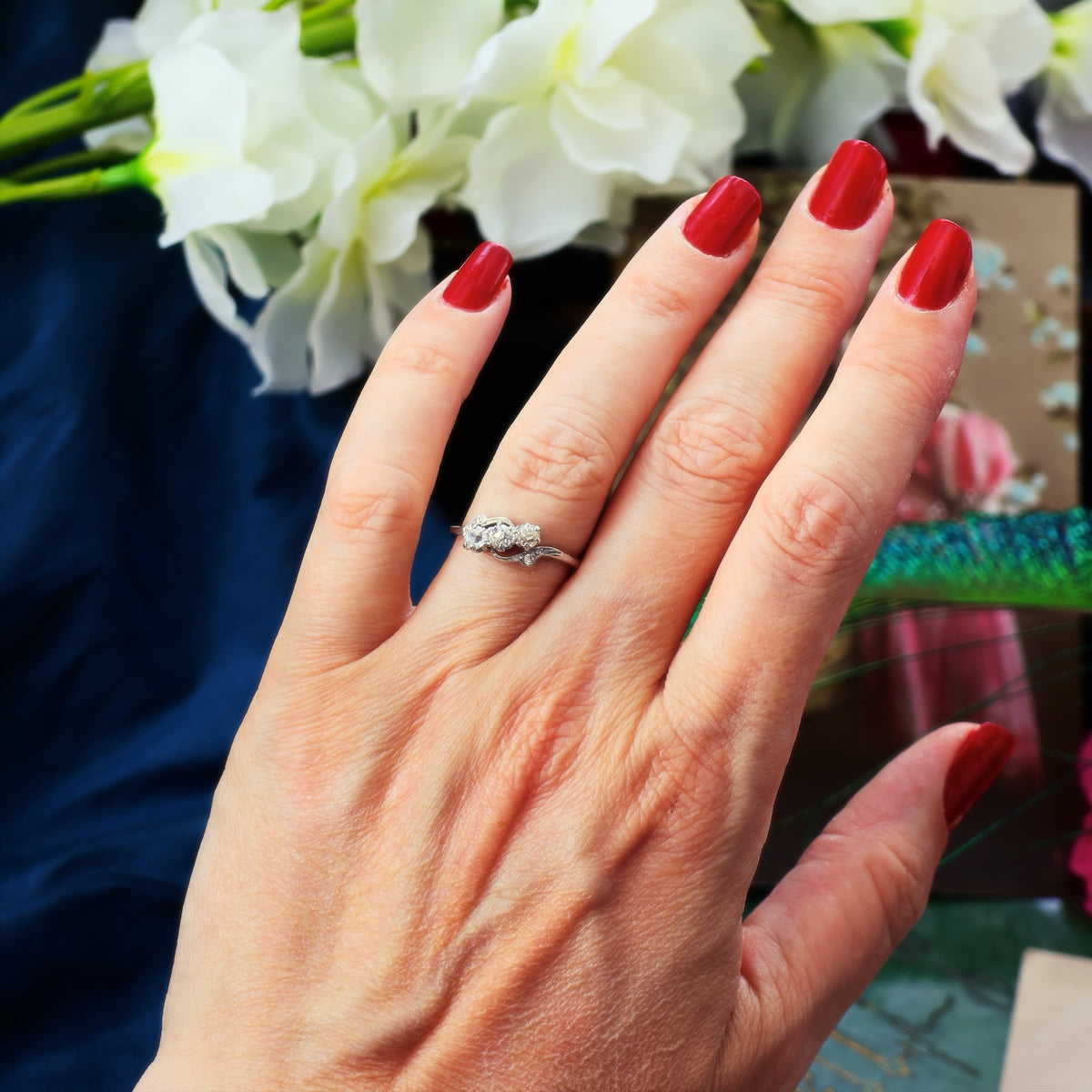 Sensational Vintage Trilogy Diamond Engagement Ring