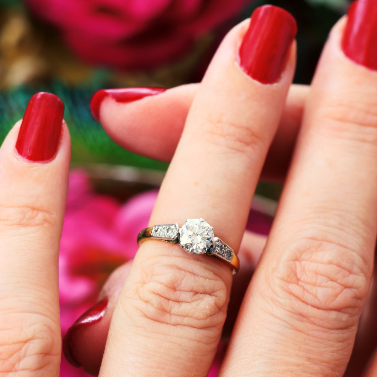 Classic Vintage Diamond Solitaire Engagement Ring