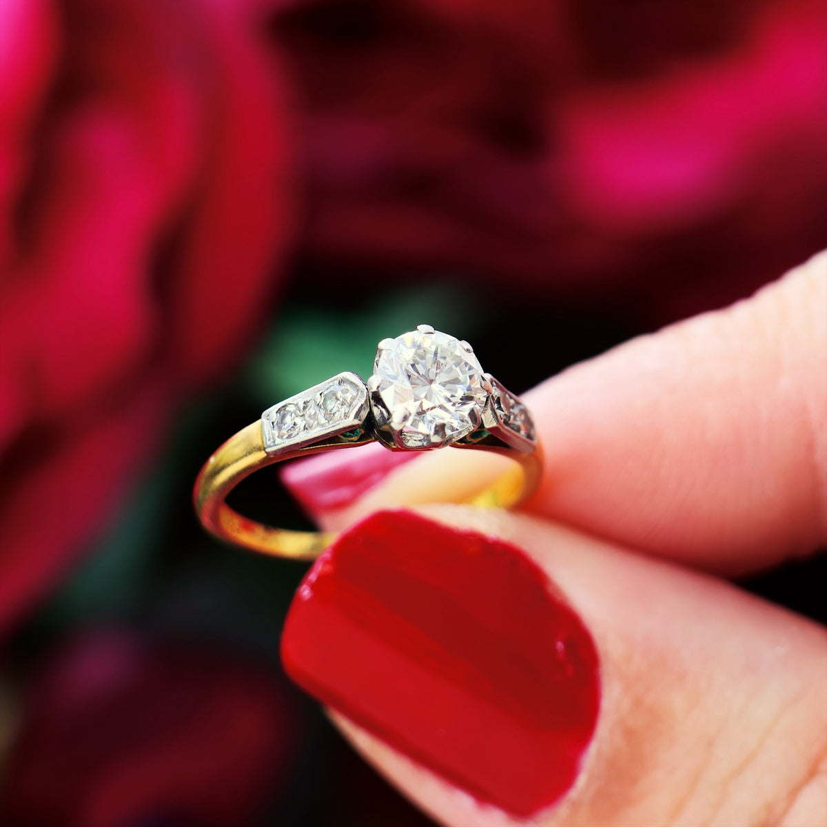 Classic Vintage Diamond Solitaire Engagement Ring