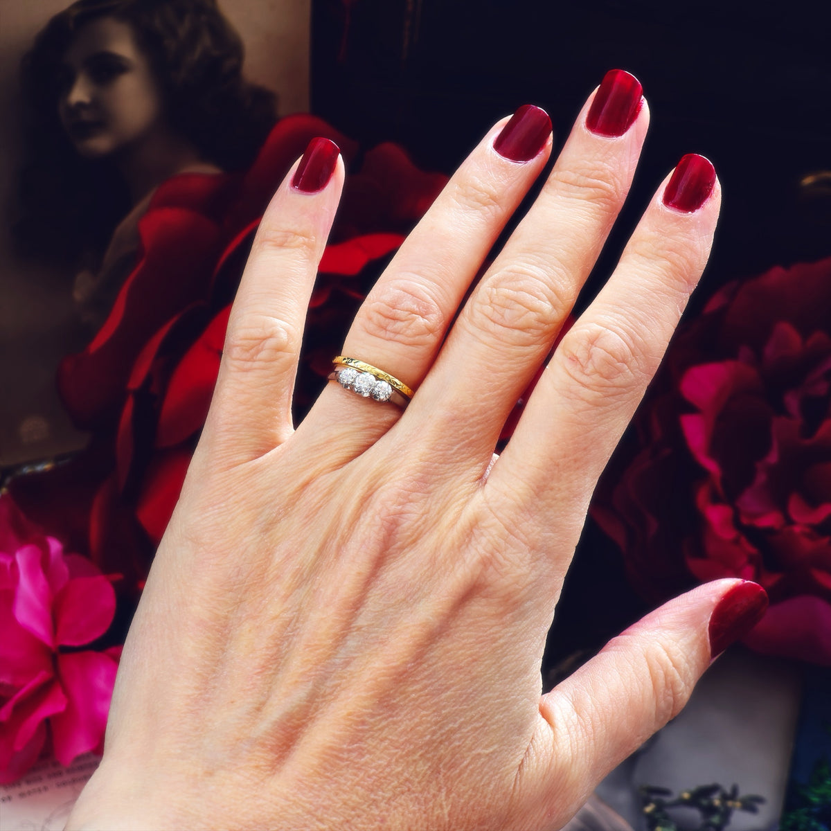 Unique Vintage 1960's Diamond Trilogy Engagement Ring