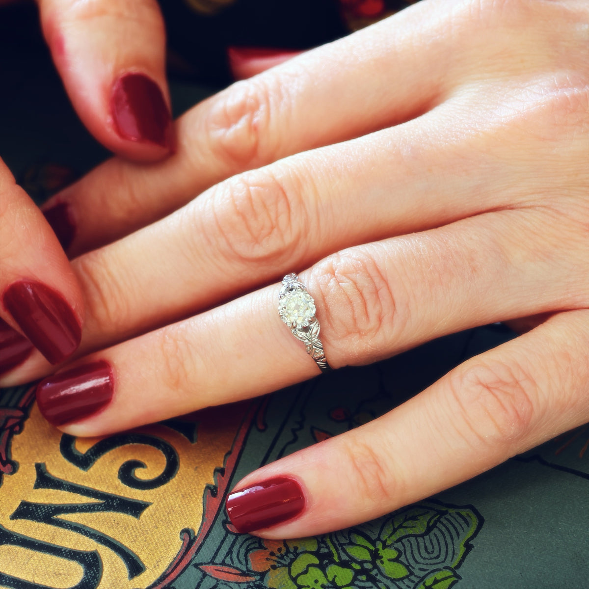 Vintage Recycled Hand Cut Diamond Engagement Ring