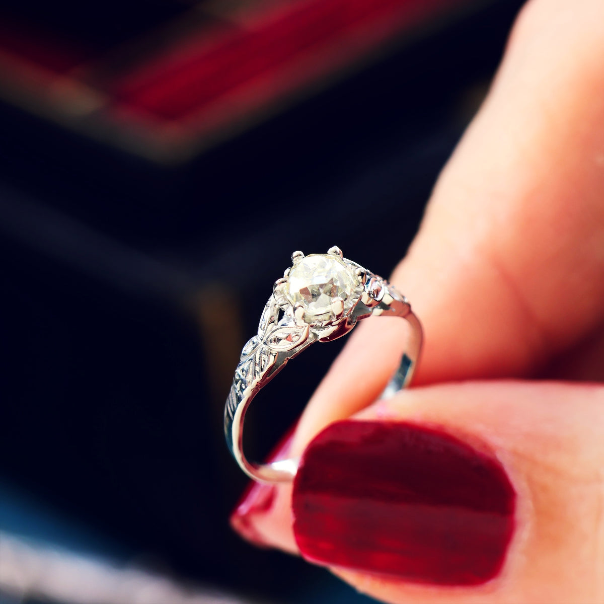 Vintage Recycled Hand Cut Diamond Engagement Ring