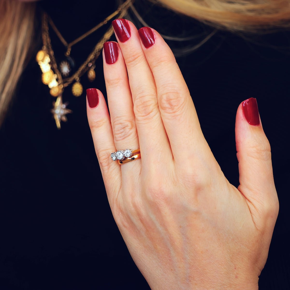 Much Desired Vintage Trilogy Diamond Engagement Ring