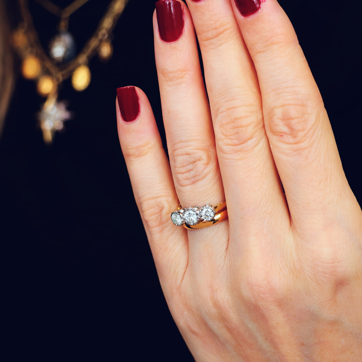 Much Desired Vintage Trilogy Diamond Engagement Ring