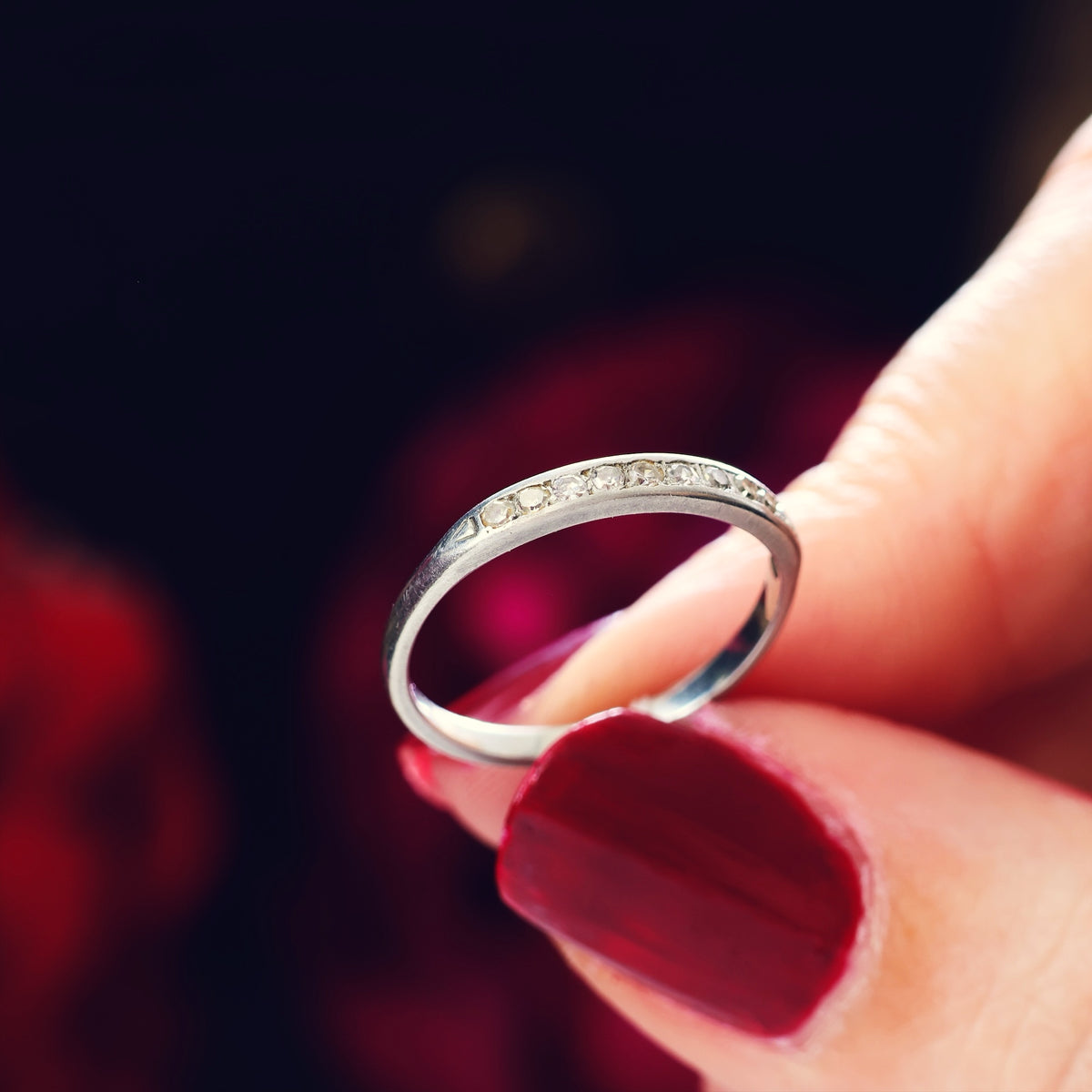 Vintage Platinum & Diamond Half Eternity Ring