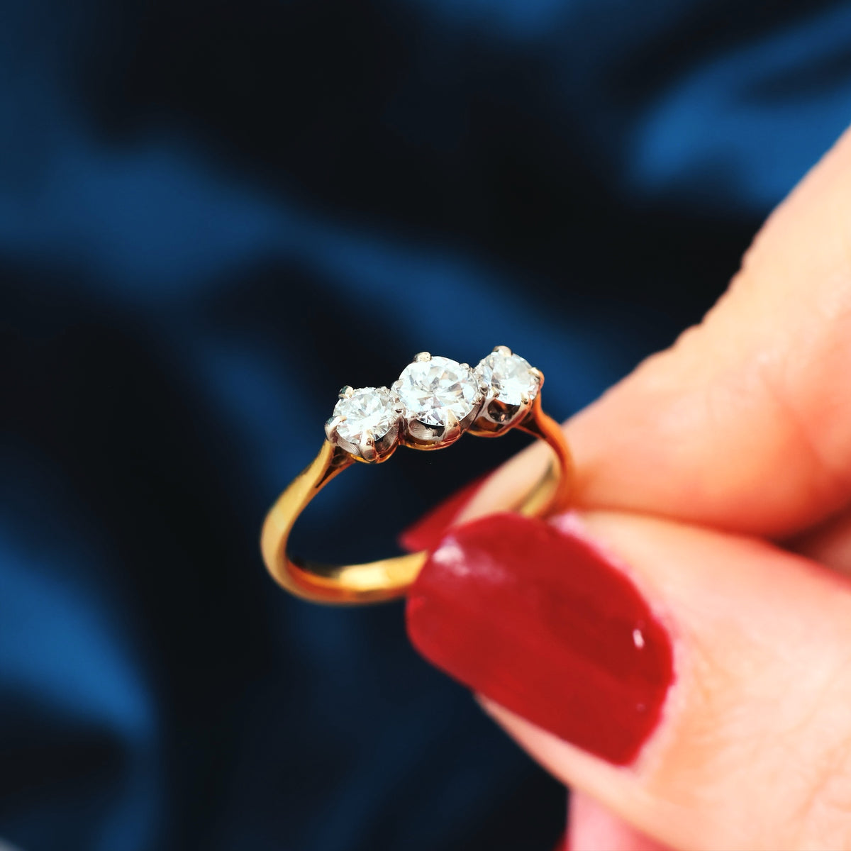 Vintage Date 1936 Diamond Trilogy Engagement Ring