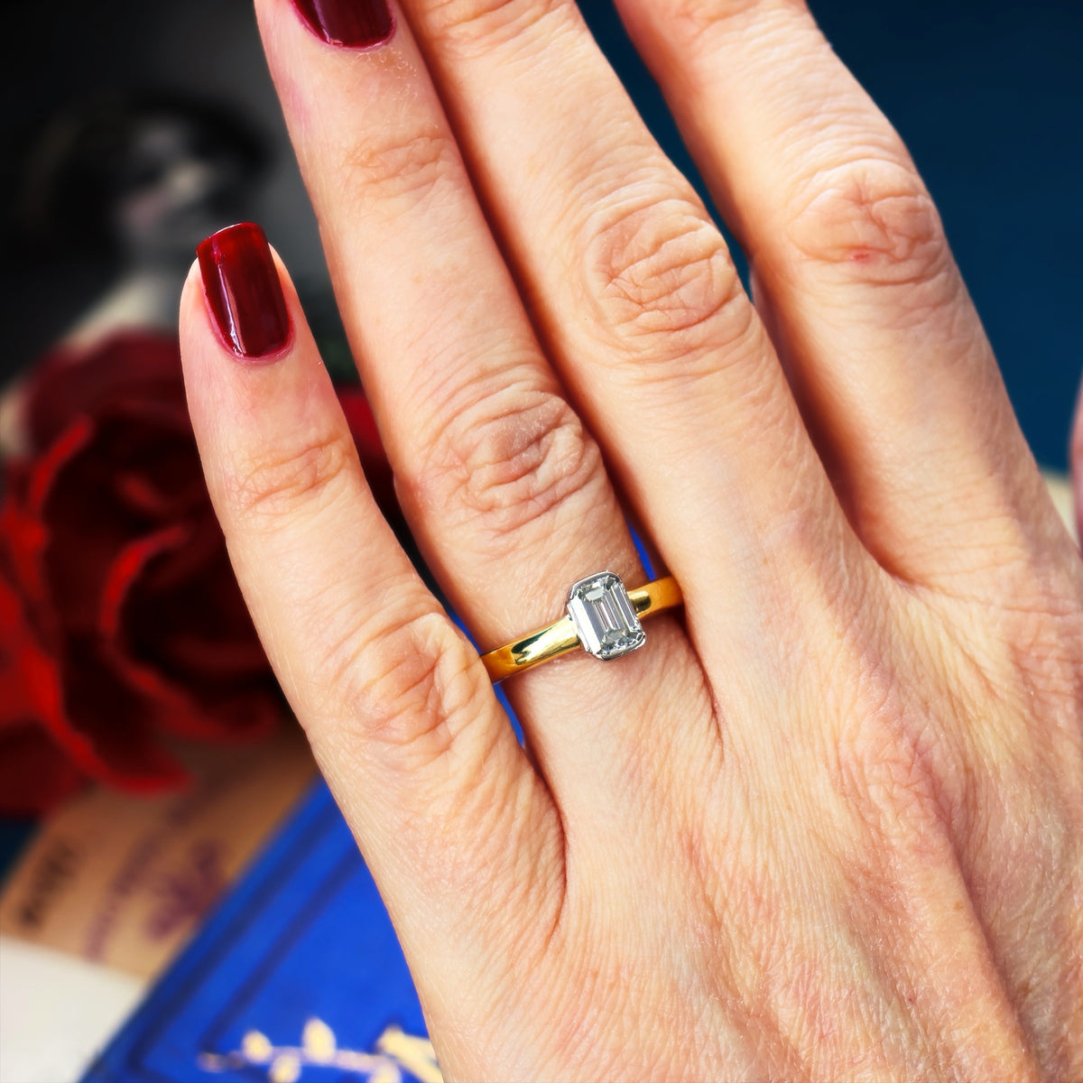 Fabulous Certificated 1.13ct Emerald Cut Diamond Engagement Ring