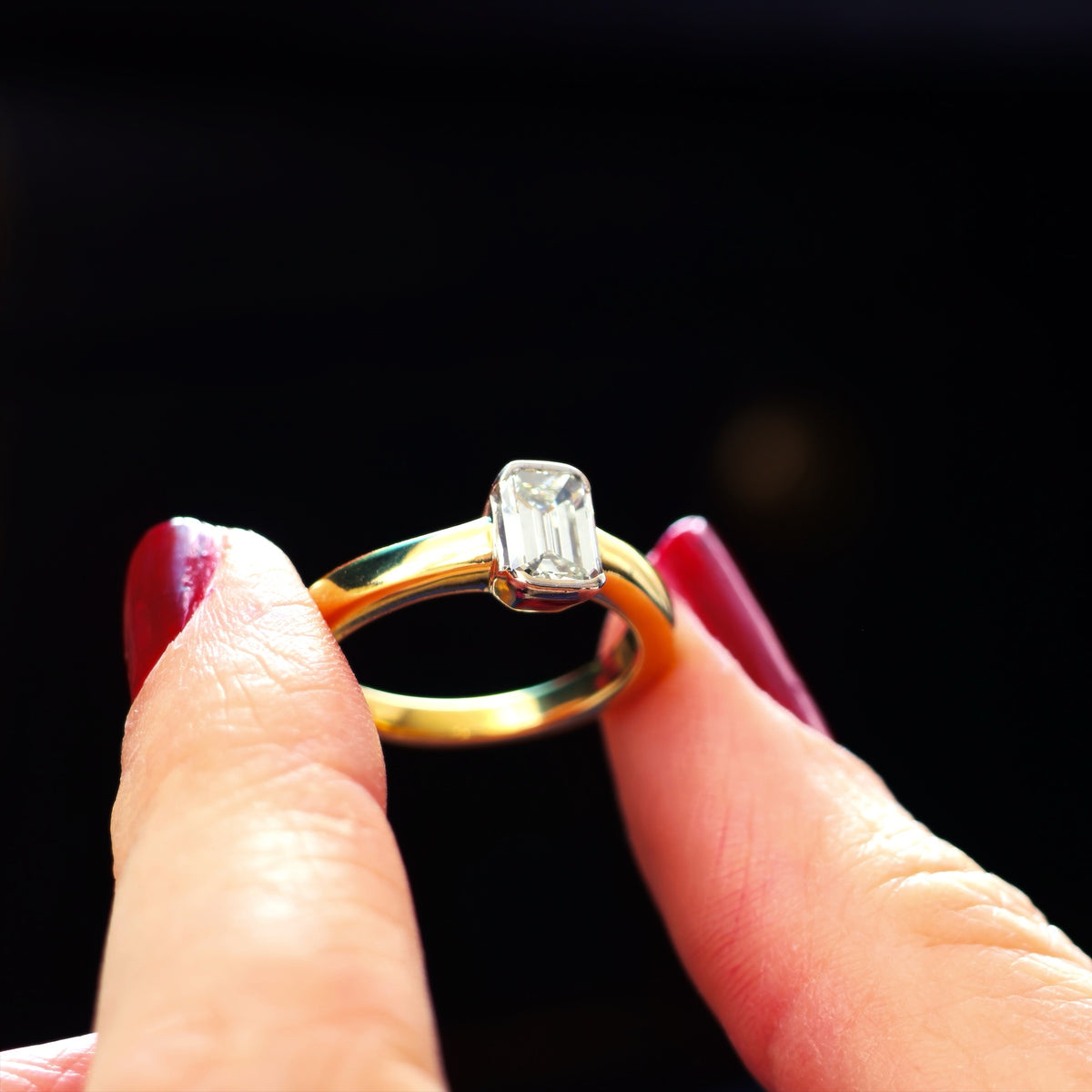 Fabulous Certificated 1.13ct Emerald Cut Diamond Engagement Ring