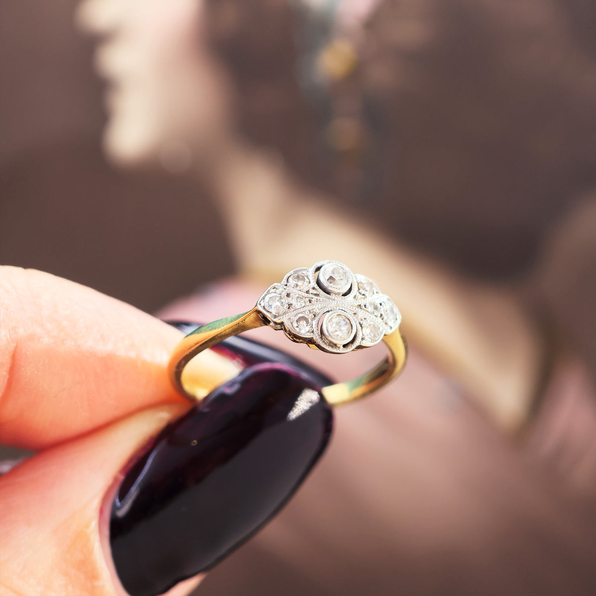 Extremely Fine Antique Edwardian Diamond Ring