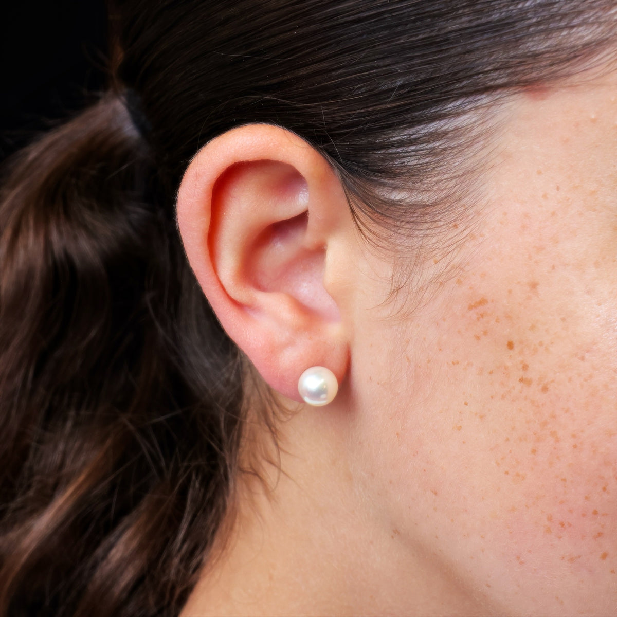Fine Vintage Saltwater Cultured Pearl Stud Earrings