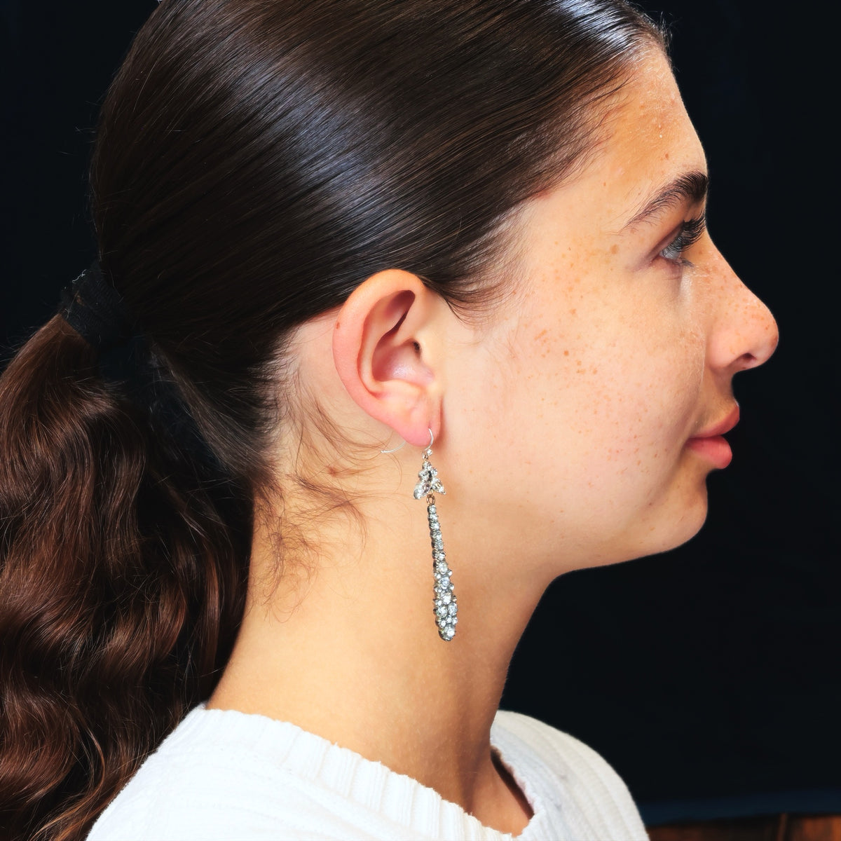 Stunning Antique Georgian Paste Drop Earrings