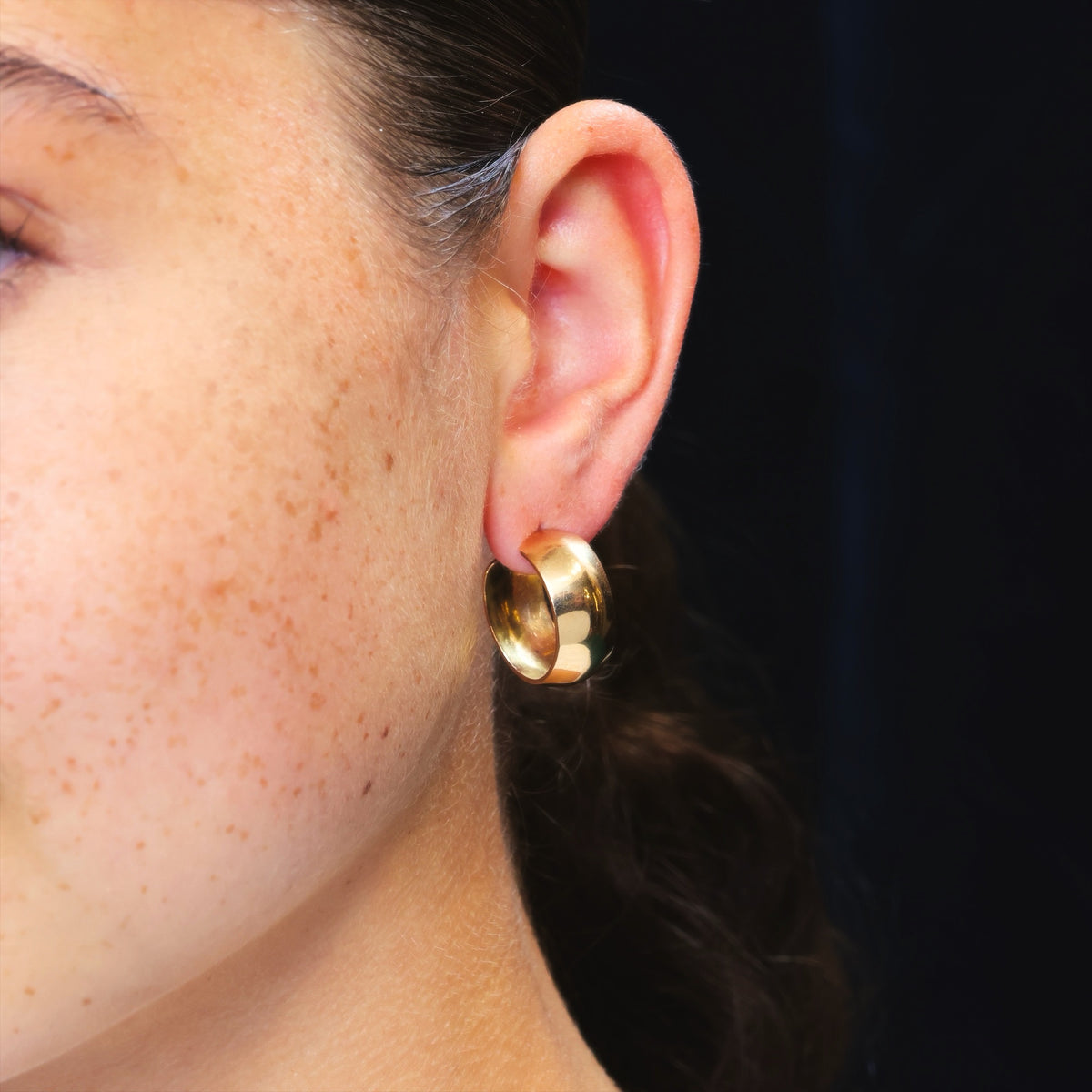 Vintage Hand Made 9ct Gold Hoop Cuff Earrings