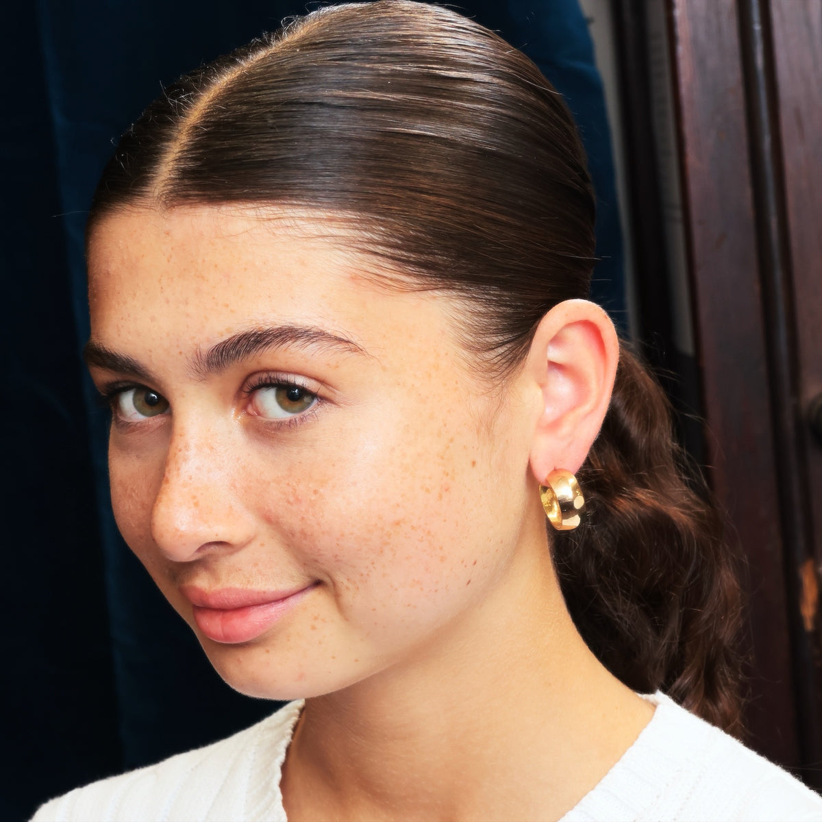 Vintage Hand Made 9ct Gold Hoop Cuff Earrings