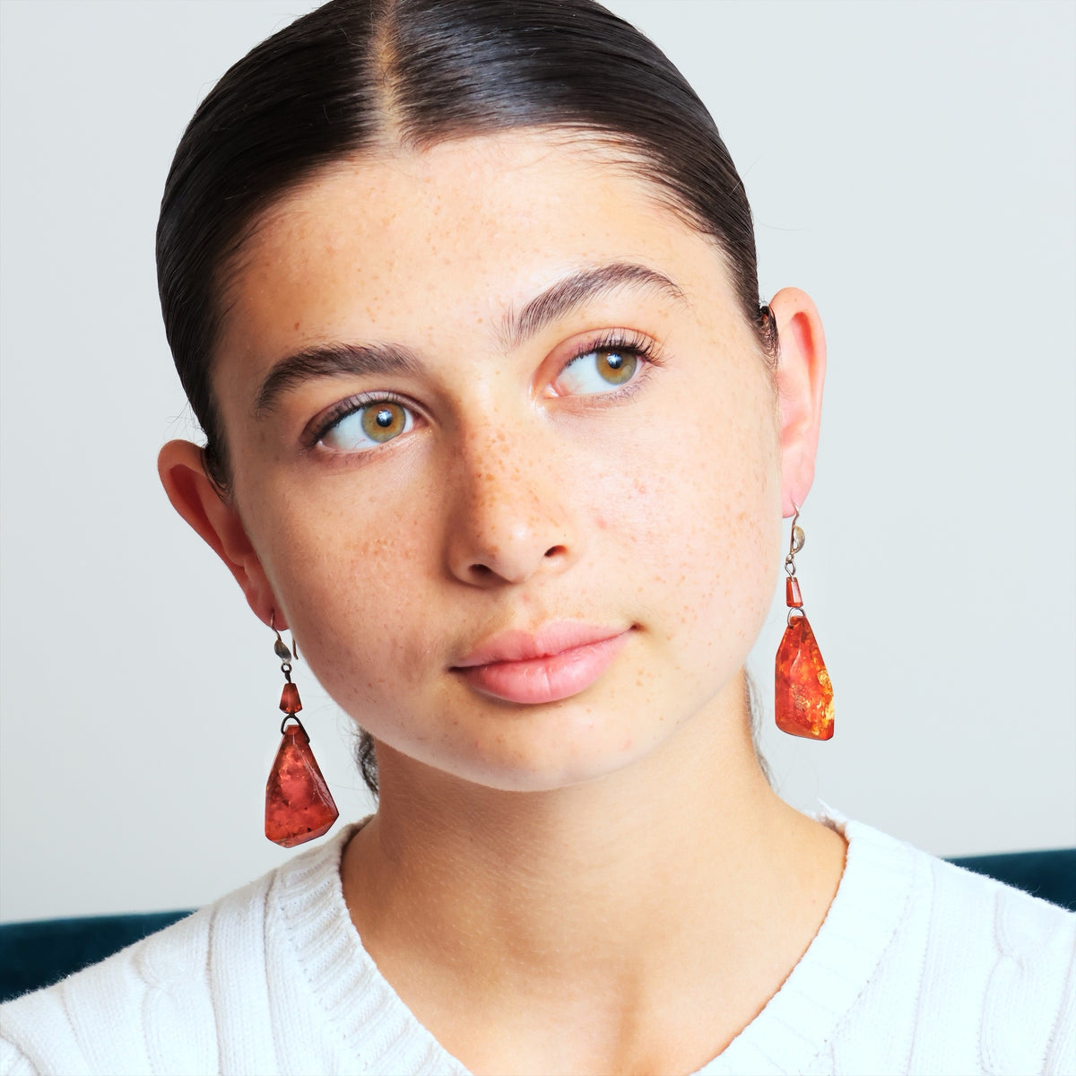 Quintessential 1960's Baltic Amber Drop Earrings